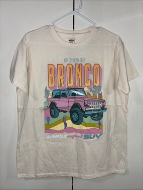 Ford Bronco Tee L  Pink & Teal Desert Graphic